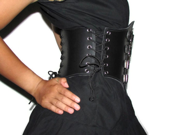 Romantic Leather Waist Cincher Pirate Corset