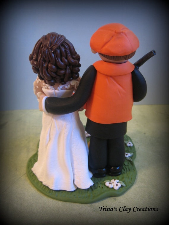 Wedding Cake Topper Hunting Theme Custom Bride And Groom