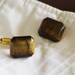 Gold Cufflinks Unisex with Brown Tigereye Gemstone