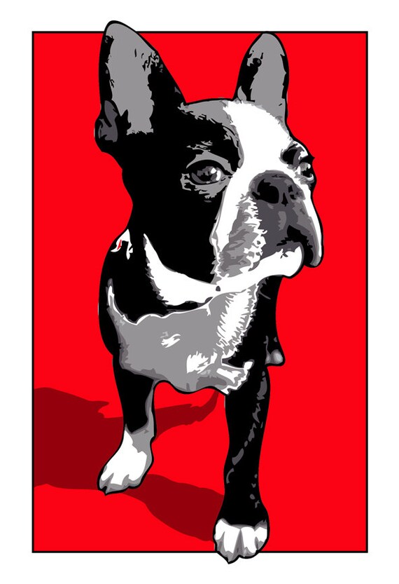 Boston Terrier Dog Art Print Pop Art Pet