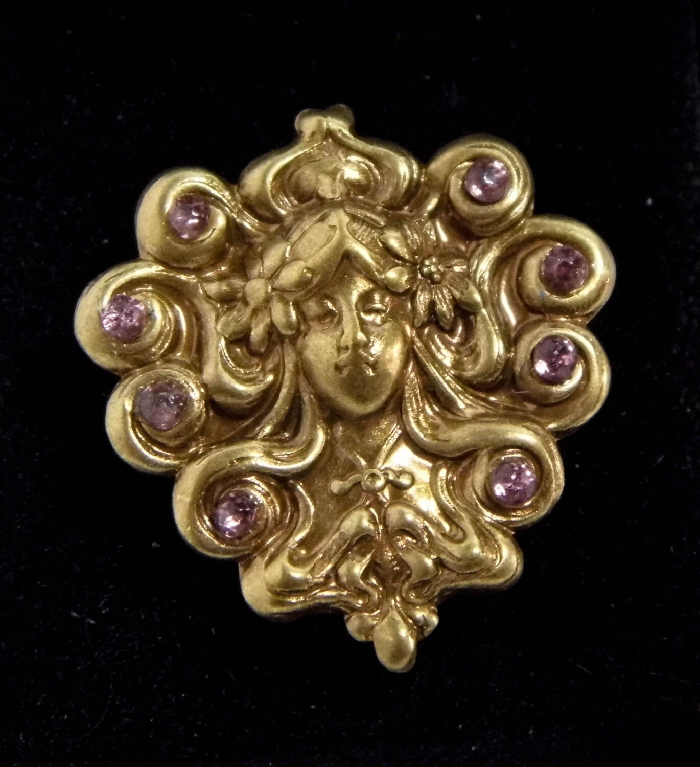 Golden Medusa ring Art Nouveau jewellery Mucha jewelry