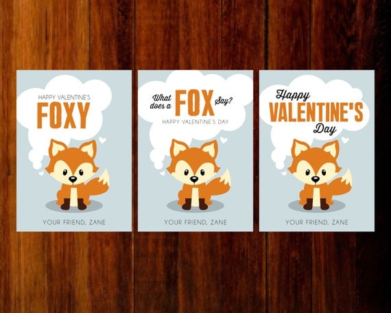 Printable Valentine Cards Fox By Polkaprints Cards Prints Catch