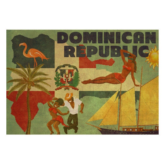 DOMINICAN REPUBLIC 2F Handmade Leather Postcard / Note Card