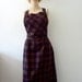 1970s Dress / 40s style wool blend pinafore / plaid jumper / vintage preppy fall fashion