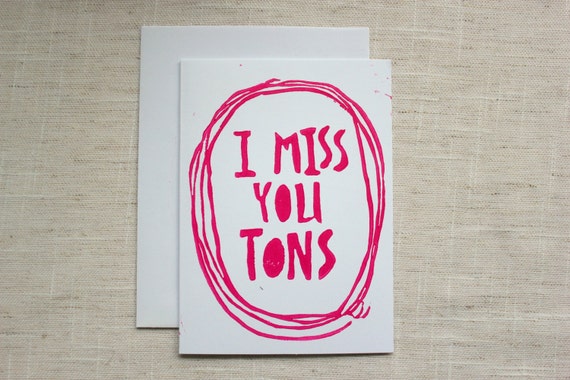 Items similar to I Miss You Tons Card on Etsy