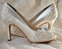 blue bottom personalized bridal shoes