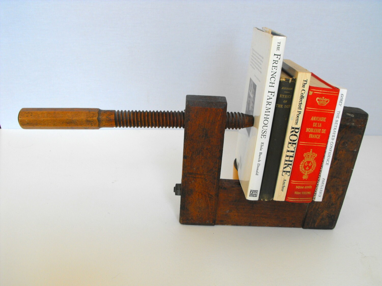 French Antique Wood Clamp or Vice by Vintagefrenchlinens 