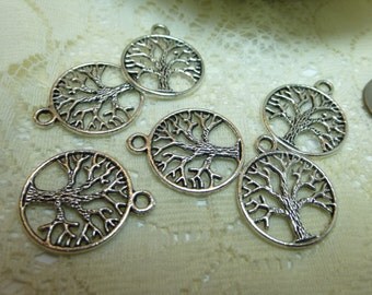 Tree of Life Charms Tree of Life Pendants Round Tree of Life Charms Antique silver or bronze 20 x 25mm Quantity 6