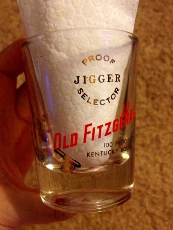 Vintage Old Fitzgerald Jigger Glasses by kittenwithahat on Etsy