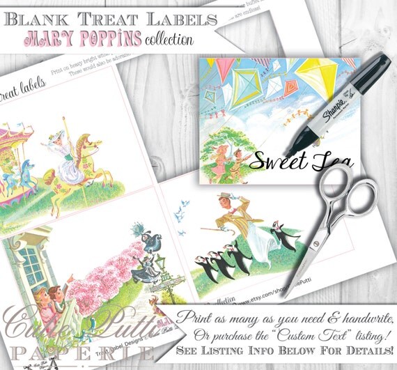 Mary Poppins Party Candy Buffet Signs by Cutie Putti Paperie Il_570xn