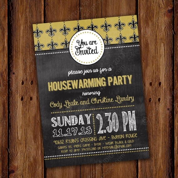 New Orleans Saints Invitation Customize for any by ScriptivaPaper
