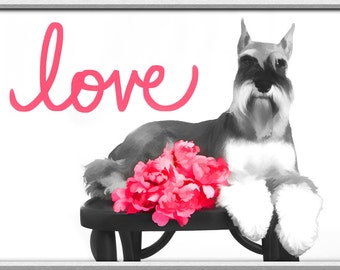 Hounds Of Love Schnauzer Grußkarte – DIN A6, Blanko Innen, Mit Umschlag