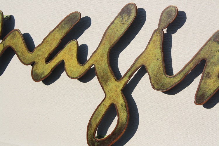 Imagine metal wall art 24 wide word wall by FunctionalSculpture