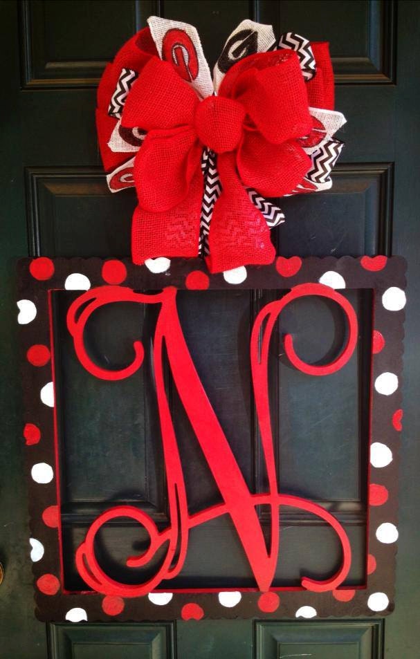 Painted Personalized Monogram with Square by SignsByTiff on Etsy