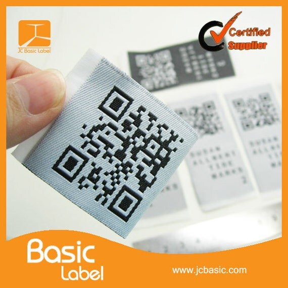 1200 custom QR code woven label clothing label
