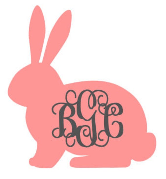 Easter Bunny Monogrammed Bucket Decal