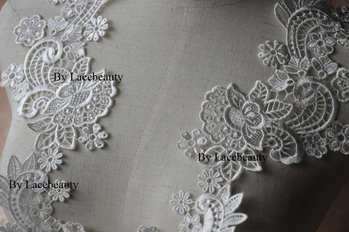 White Lace Appliques Venice Lace Flower Collars Corsage