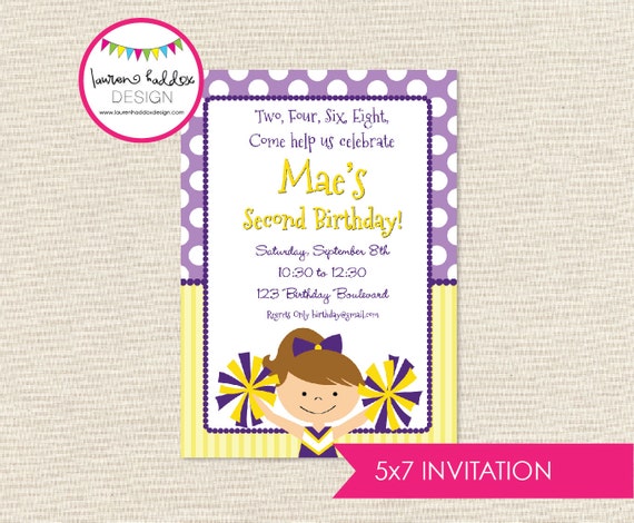 Cheerleading Birthday Invitations 4