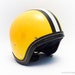 Vintage 70s motorcycle helmet yellow black white stripe deadstock