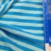 beautiful Tone on Tone Turquoise Blue / Lt Blue apx. 3/8" Cotton Lycra STripe Knit Fabric