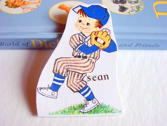 Brooch Ornament Or Magnet  First Pitch Little Boy by mimiandlucy