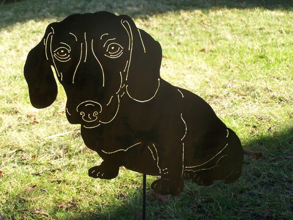 Unique Dachshund Metal art Doxie garden sculpture dog lovers