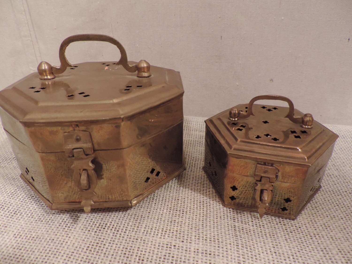 Cricket Boxes 2 Brass Cricket Box Pair Large by bluejeanjulie