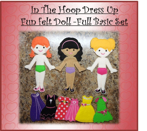 In The Hoop Felt Fun Dress Up Doll Basic Set Embroidery
