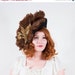 SALE / vintage 1980s hat / feather designer hat / Bellini