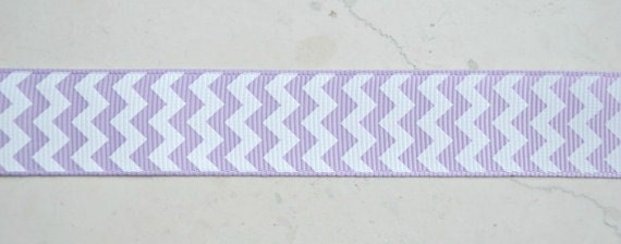 Lavender and white chevron striped 7/8" grosgrain ribbon- wedding Il_570xn