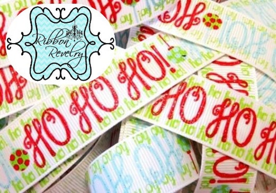 Gorgeous wonderfully made ho ho hos 7/8" grosgrain ribbon Christmas Il_570xn
