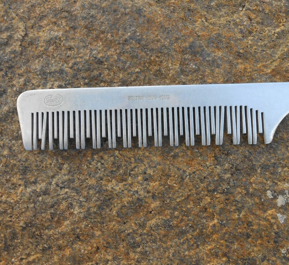 Vintage Goody rat tail comb Goody aluminum by VintageHillbillies