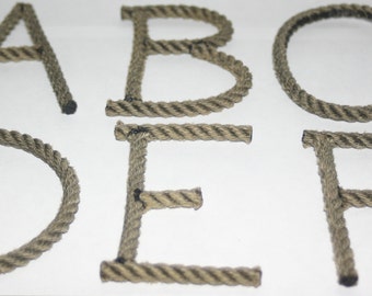 Rope Letters Custom Upcycled Rope Nautical Decor Great For Nursery or Weddings