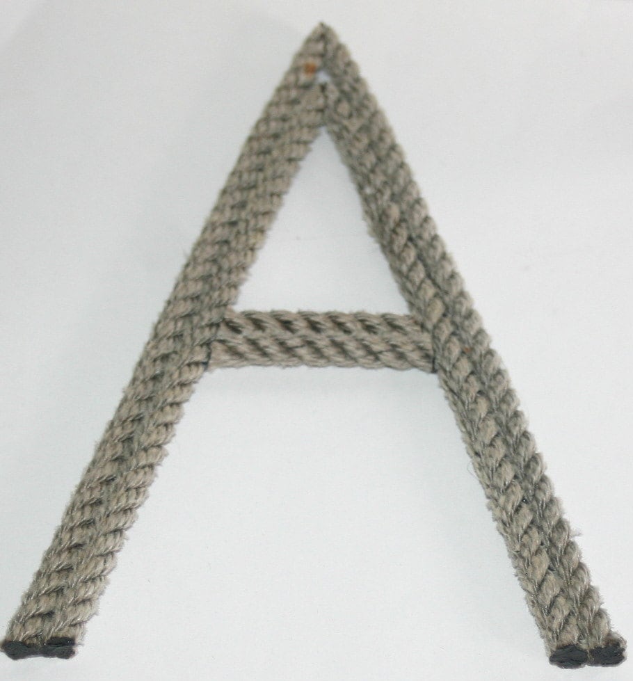 8 Rope Letters Personalize MADE TO ORDER Alphabet Nautical Decor Text Letters Natural