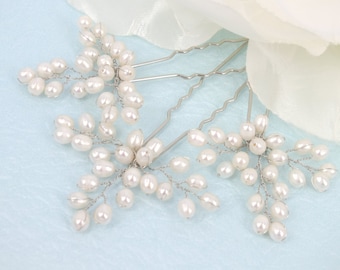 Ivy- Vintage Style Freshwater Pearl Bridal Hair Pin ( Set of Three )