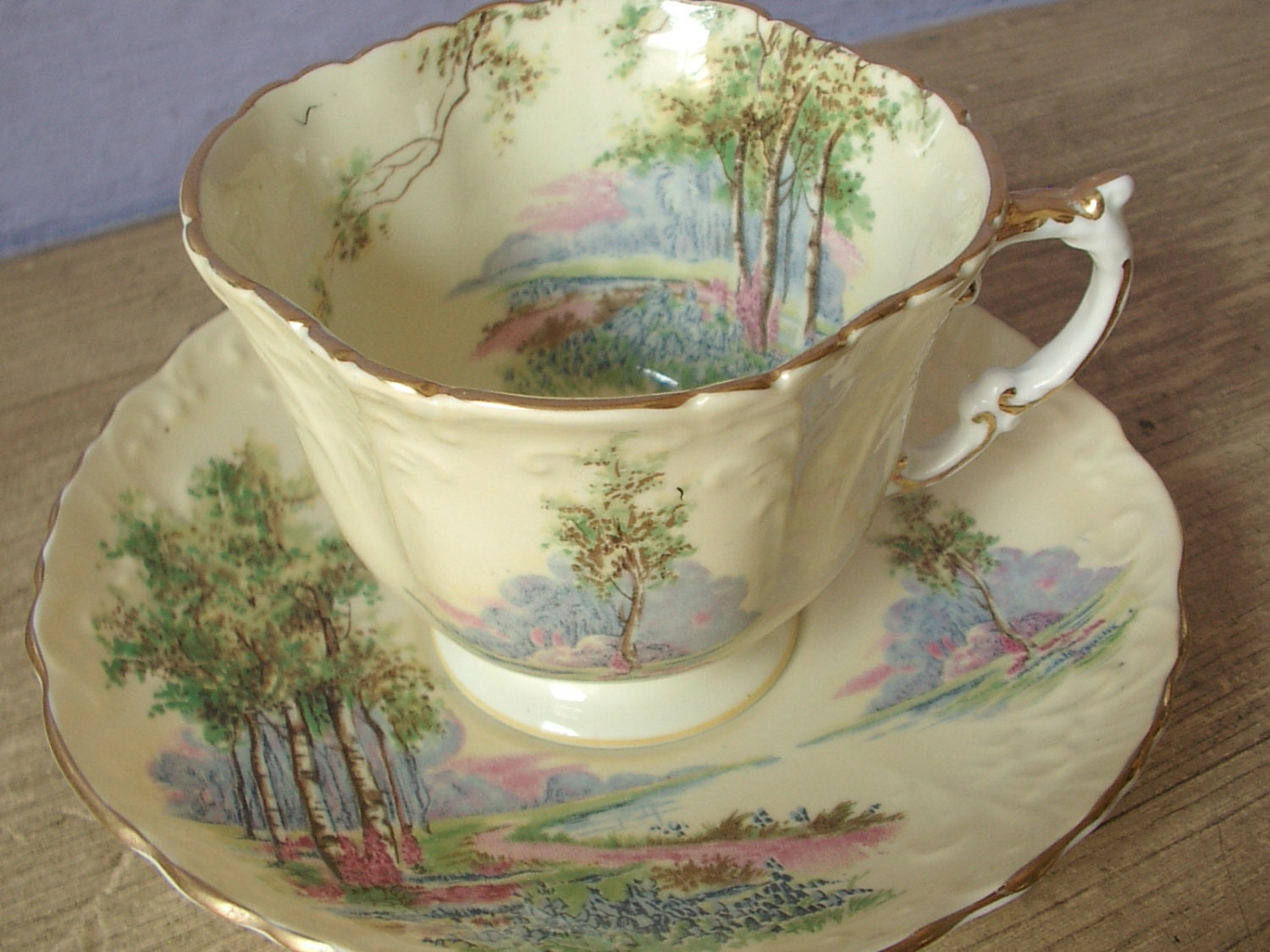 Antique 1930's Aynsley tea cup and saucer English by ShoponSherman