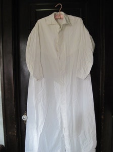 Vintage White Cotton Robe, Nightgown, Housecoat, Coat