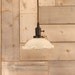 Vintage Lighting with Vintage Opaque Glass Shade With Ruffled Edge and Reproduction Wire