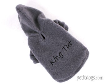 Custom Fleece Dog Hoodie Embroidery Name & Colour