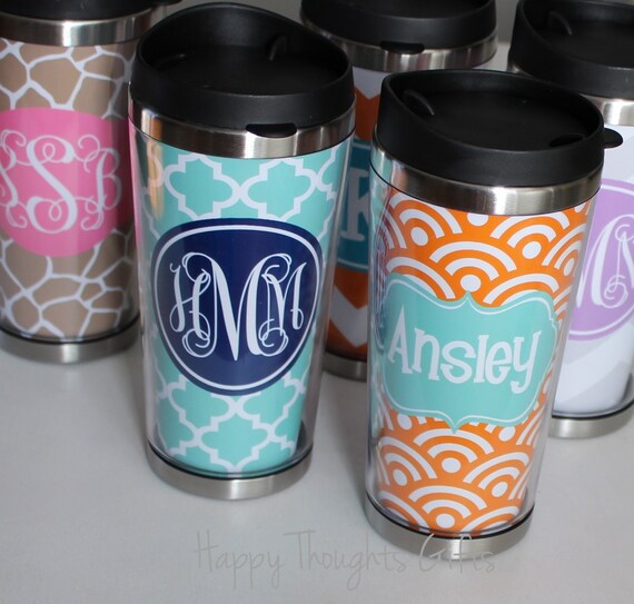 Items similar to Monogrammed Coffee Tumbler, Personalized ...