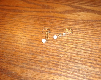 vintage clip on earrings goldtone dangles