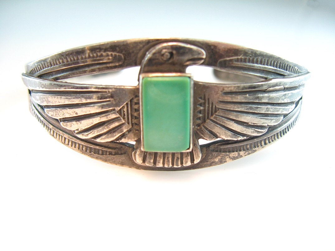 Native American Cuff Bracelet Old Navajo Sterling Silver