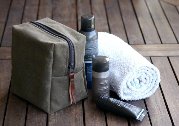 waxed canvas toiletry kit