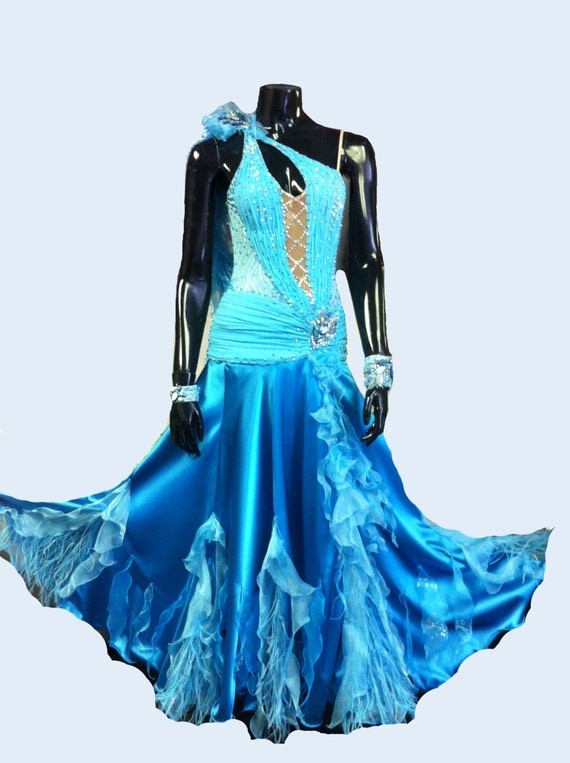 Ballroom Dance Dress of Blue color