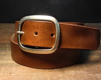 Brown Leather belt - - B100 Handmade in USA