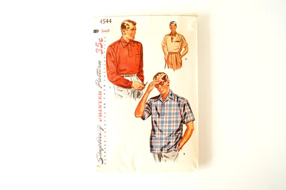 Vintage 1950s Simplicity Pattern 4544 Man's Sport Shirt