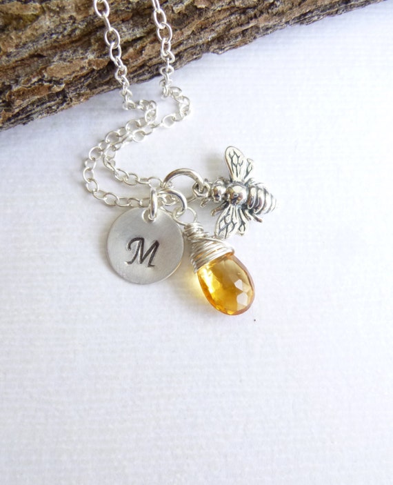 Honey Bee Natural Citrine Sterling Silver Bracelet