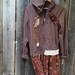 going to the barn autumn brown mocha dark cocoa coffee gypsy prairie shabby rustic girl upcycled embellished flower lace hoody