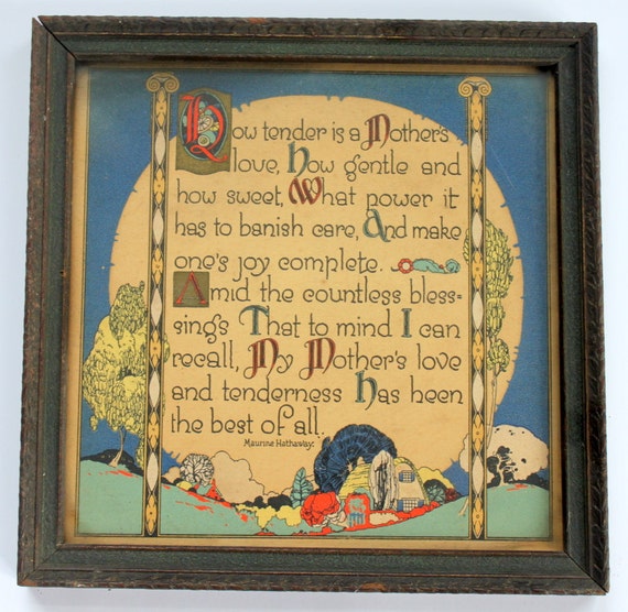 Items similar to Antique Maureen Hathaway Poem Framed Print on Etsy