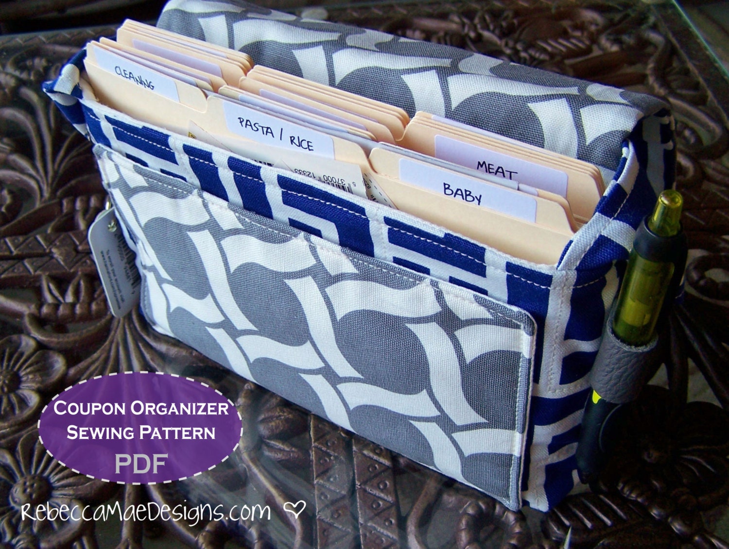 PATTERN Quilted Coupon Organizer DiY PDF sewing pattern for